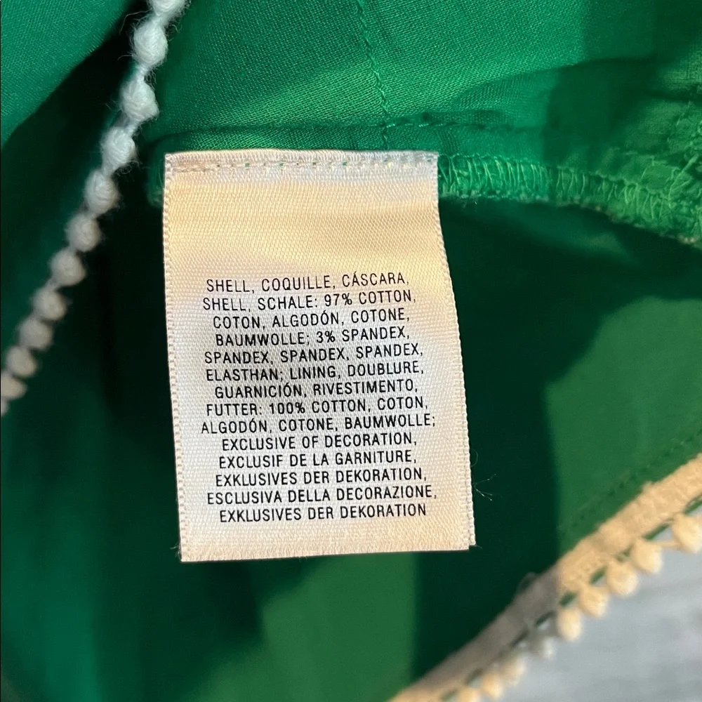 Anthropologie Vanessa Virginia size 8 Green Strapless Embroidered Peplum Top - Picture 12 of 12